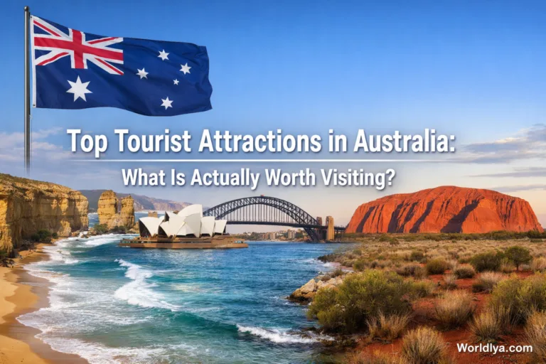Sydney Opera House and Harbour Bridge along Australia's stunning coastline.