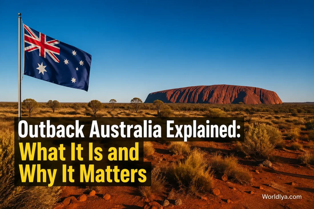 An expansive view of the Outback Australia, showcasing its vast deserts, red earth, and open skies, essential for understanding this unique landscape.