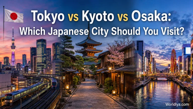 Japanese city comparison of Tokyo, Kyoto, and Osaka to help decide which city to visit for your trip.