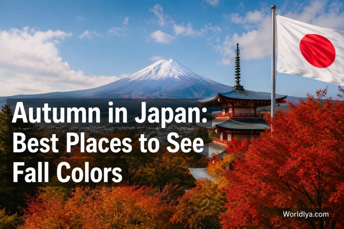 Autumn in Japan showcases vibrant fall colors with beautiful spots like temples, parks, and scenic mountains during the season.